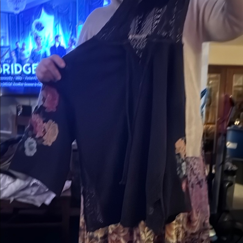 Floral Black Lace Top
